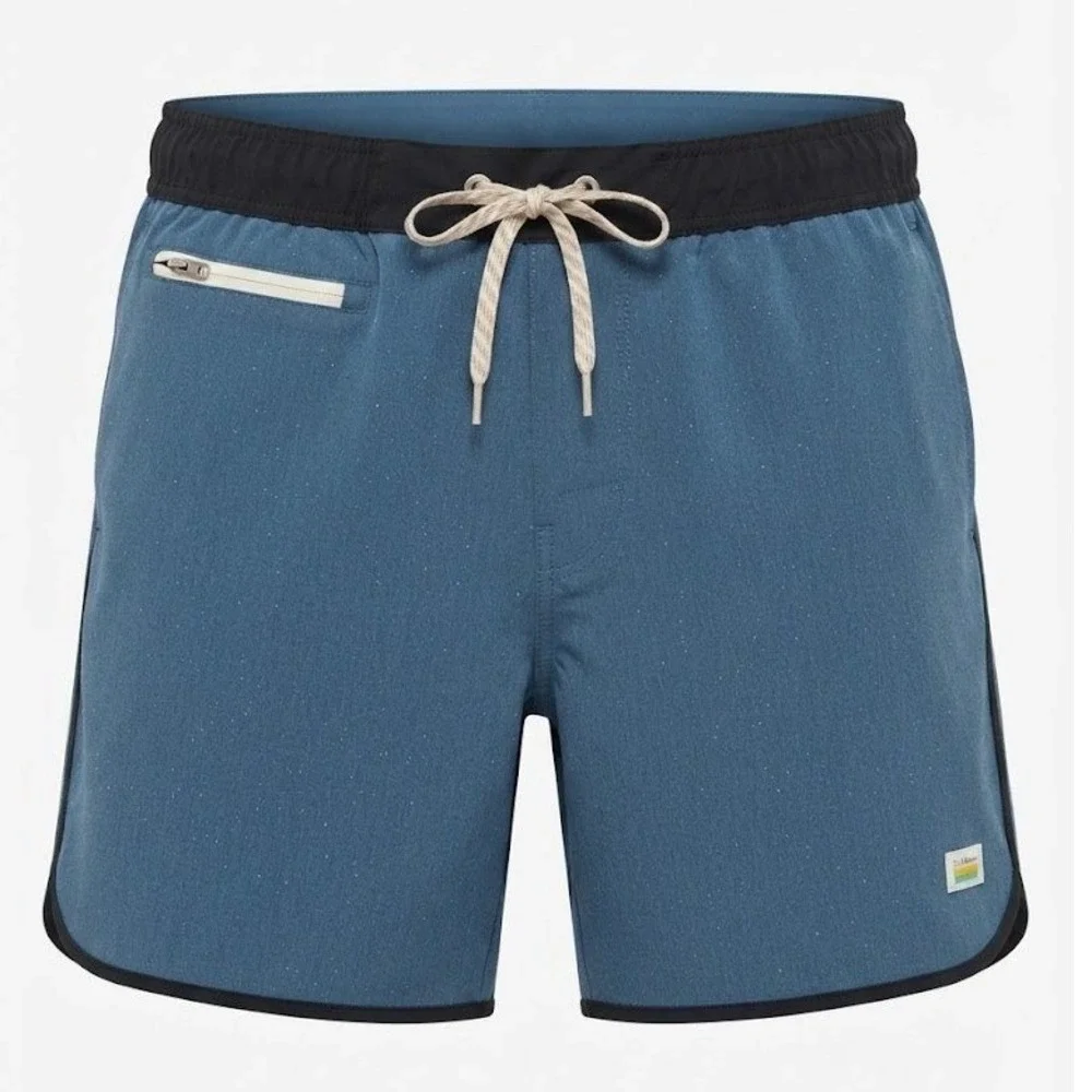 Vuori Cruise Board Shorts Mens Medium Blue Heathered 4 Inch Inseam Swim Trunks